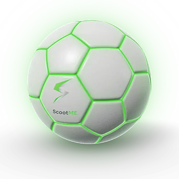 Ballon ScootME blanc aux coutures vertes